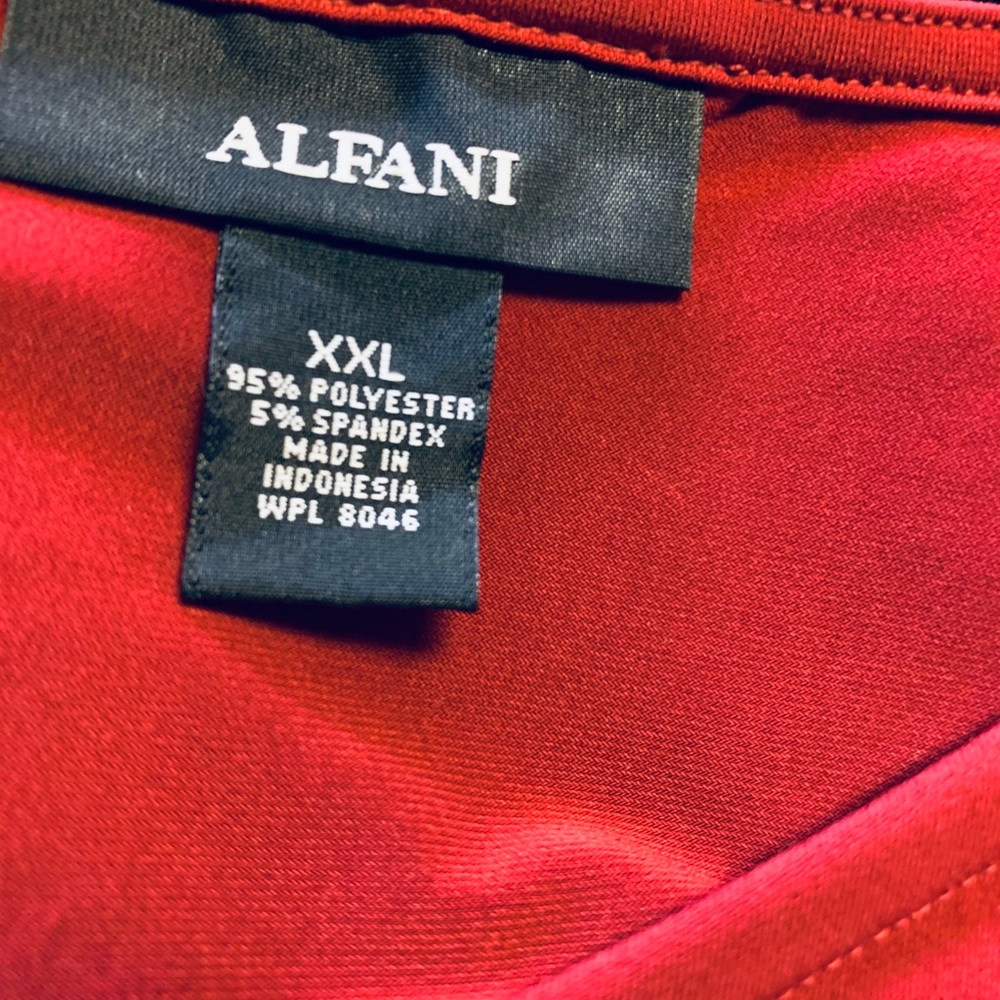 Alfani  RED Cold Shoulder Tunic Top Hi Low  XXL - Picture 3 of 5